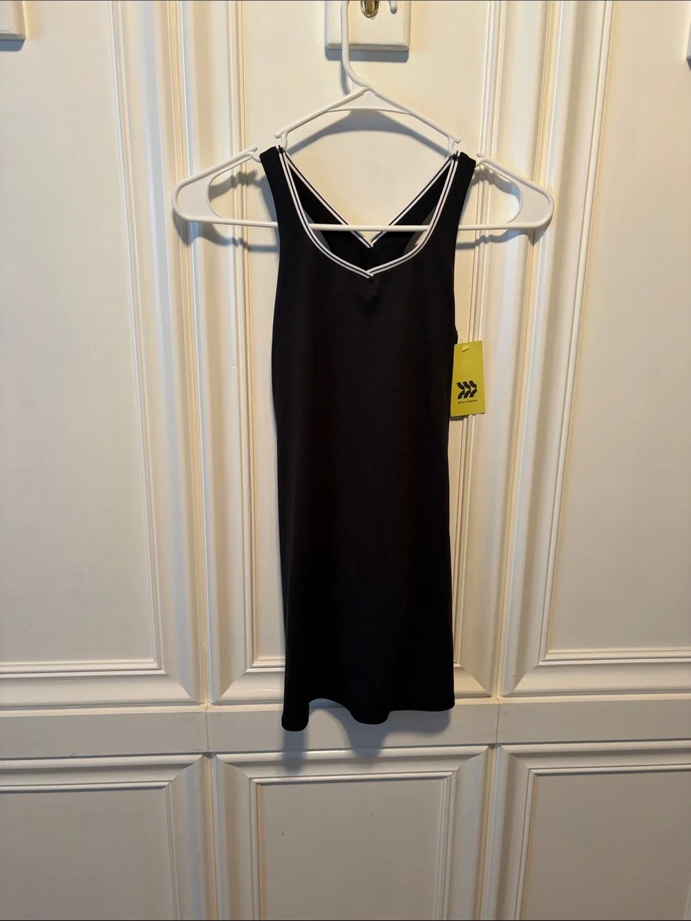 all in motion Black Tank Dress with White Trim
